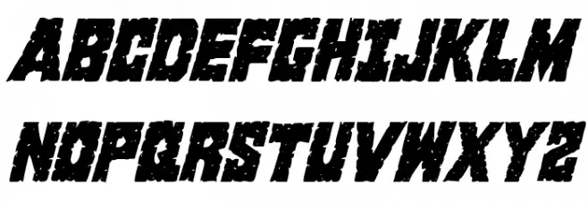 King Commando Condensed Italic フォント 大文字