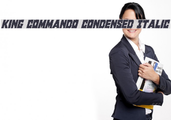 King Commando Condensed Italic Font examples