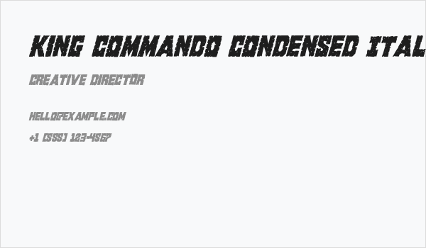 King Commando Condensed Italic Business Card