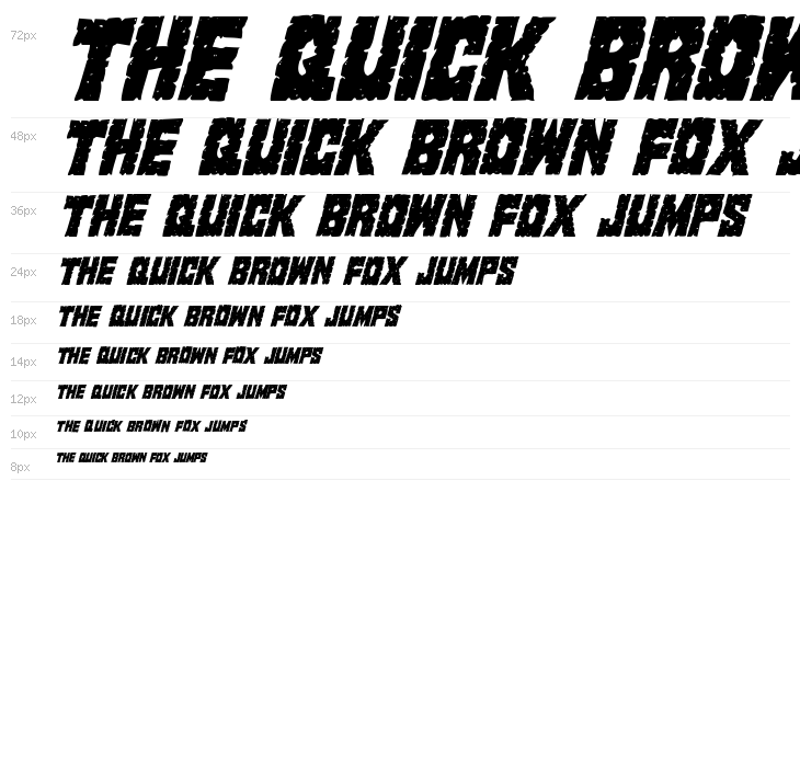 King Commando Condensed Italic Waterfall