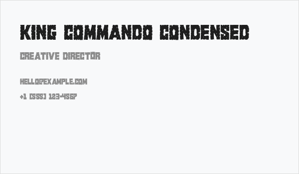 King Commando Condensed Business Card