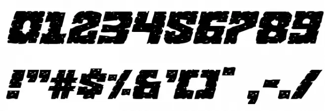 King Commando Expanded Italic Font OTHER CHARS