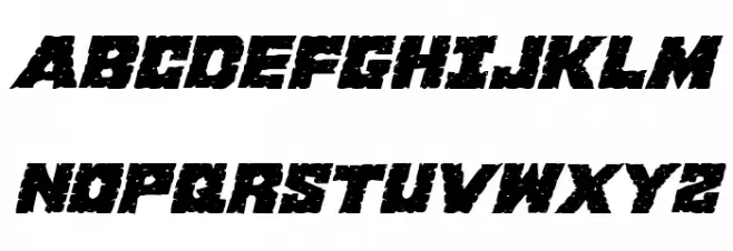 King Commando Expanded Italic Schriftart Groß