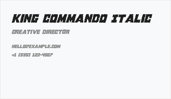 King Commando Italic Business Card