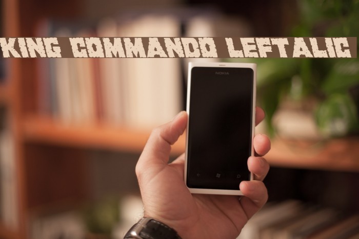 King Commando Leftalic Font examples