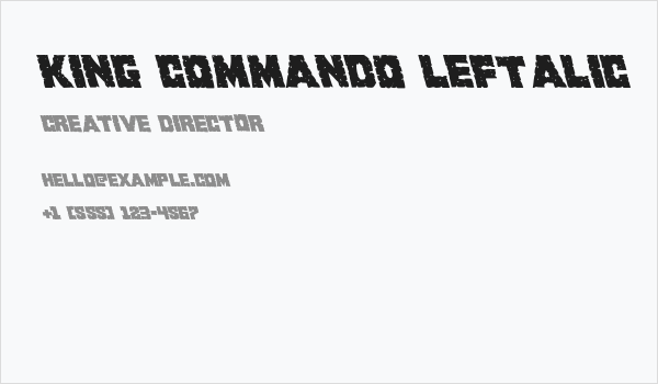 King Commando Leftalic Business Card