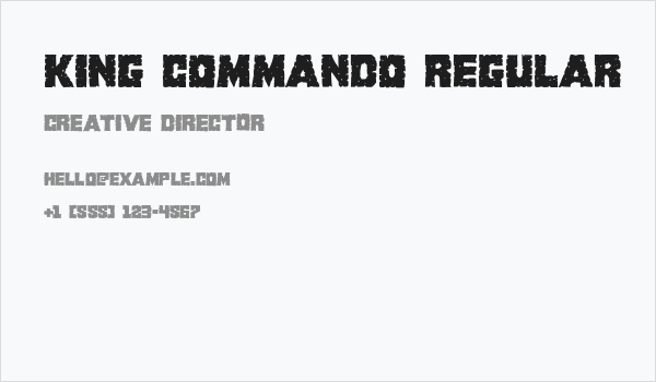 King Commando Regular Business Card