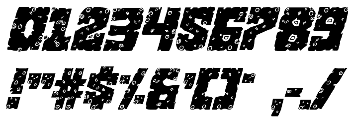 King Commando Riddled II Italic Font OTHER CHARS