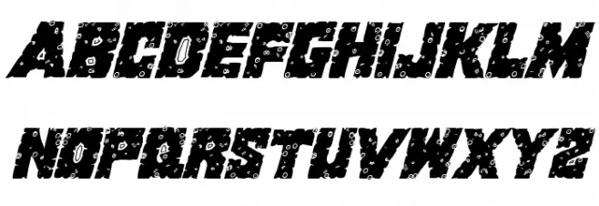 King Commando Riddled II Italic Polices MAJUSCULES