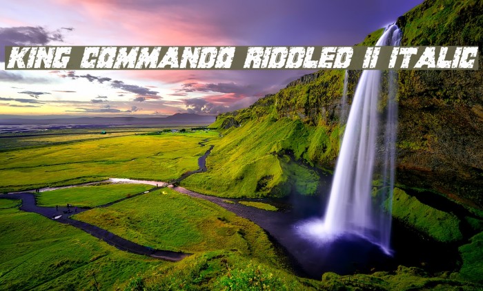 King Commando Riddled II Italic Font examples