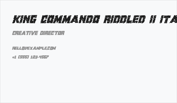 King Commando Riddled II Italic Business Card