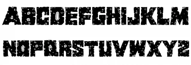 King Commando Riddled II Regular Шрифта ВЕРХНИЙ