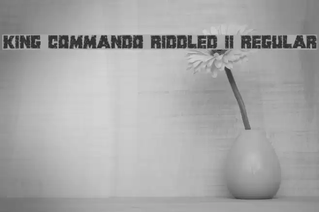 King Commando Riddled II Regular Font examples