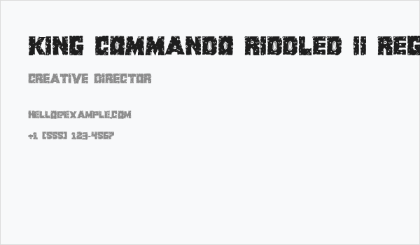 King Commando Riddled II Regular Business Card