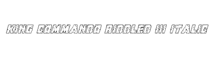 King Commando Riddled III Italic Font