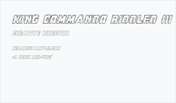 King Commando Riddled III Italic Business Card
