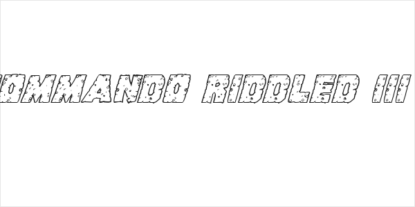 King Commando Riddled III Italic Logo