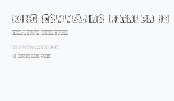 King Commando Riddled III Regular Business Card