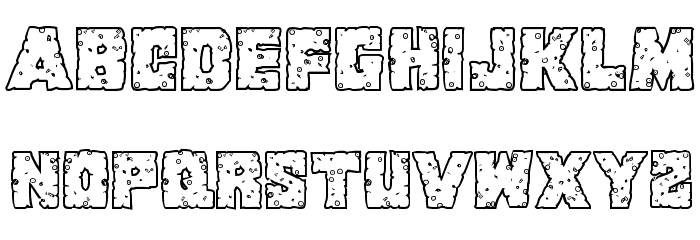 King Commando Riddled III Regular Font LOWERCASE