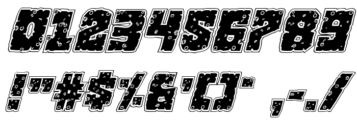 King Commando Riddled Italic Font OTHER CHARS