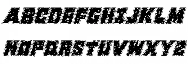 King Commando Riddled Italic خط أحرف كبيرة