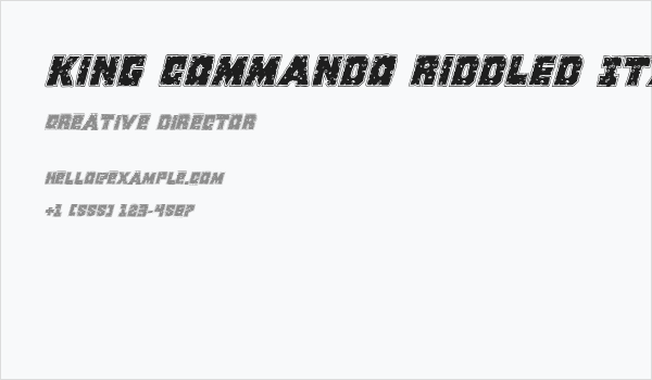 King Commando Riddled Italic Business Card