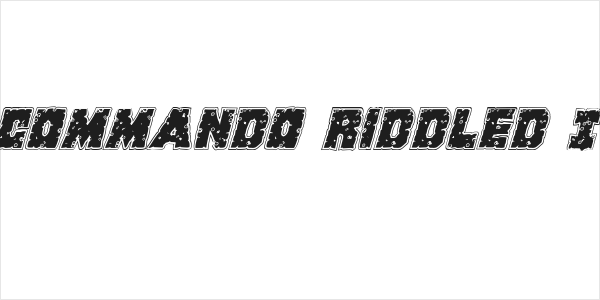 King Commando Riddled Italic Logo