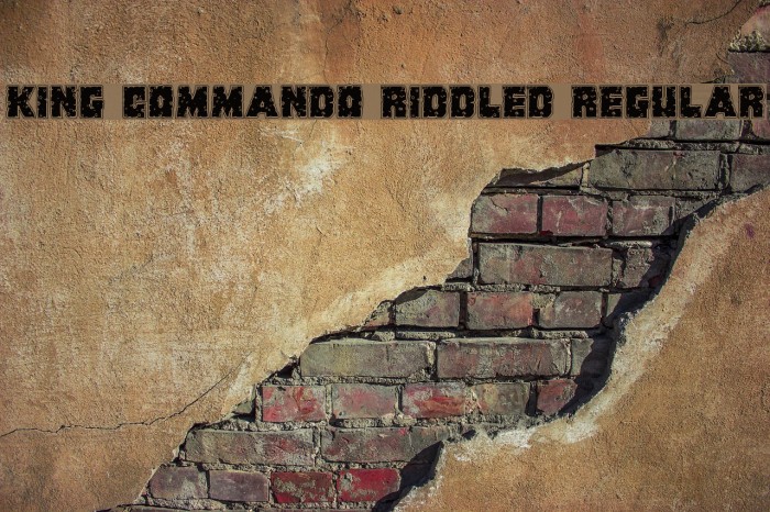 King Commando Riddled Regular Font examples
