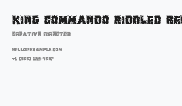 King Commando Riddled Regular Business Card