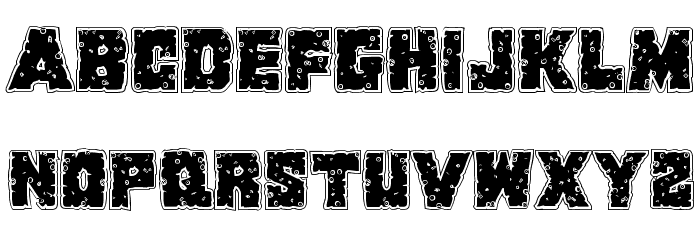 King Commando Riddled Regular Font LOWERCASE