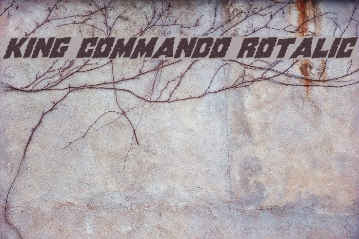 King Commando Rotalic Font examples