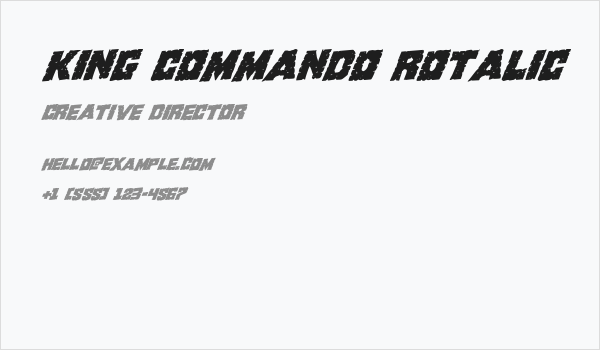 King Commando Rotalic Business Card
