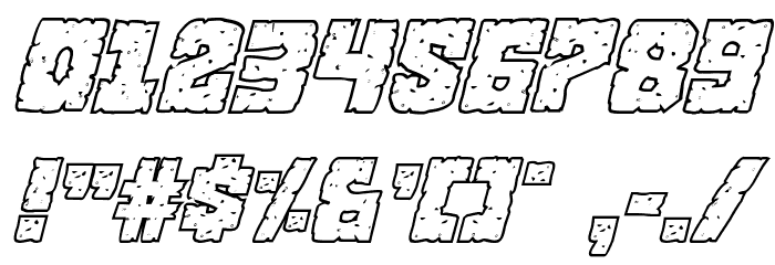 King Commando Shadow Italic Font OTHER CHARS
