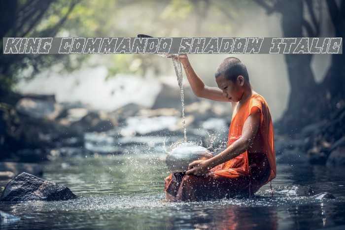 King Commando Shadow Italic Font examples