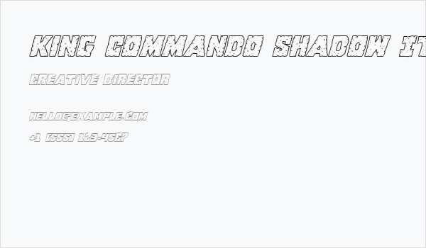 King Commando Shadow Italic Business Card