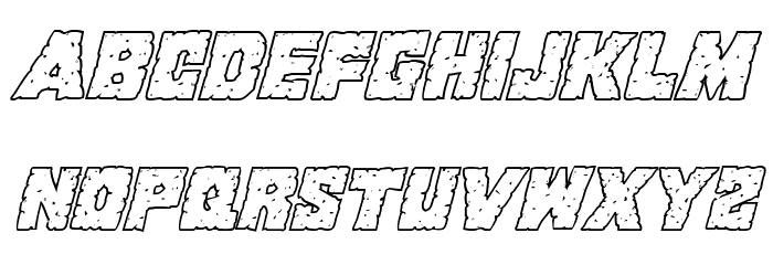 King Commando Shadow Italic Font LOWERCASE