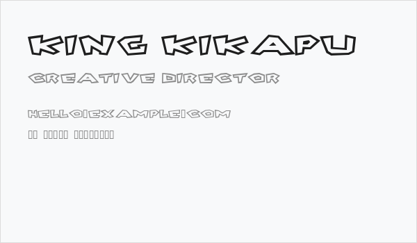 King Kikapu Business Card