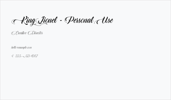 King Lionel - Personal Use Business Card
