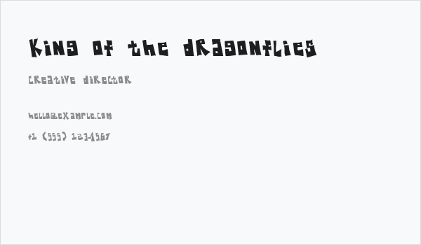 King Of The Dragonflies Business Card
