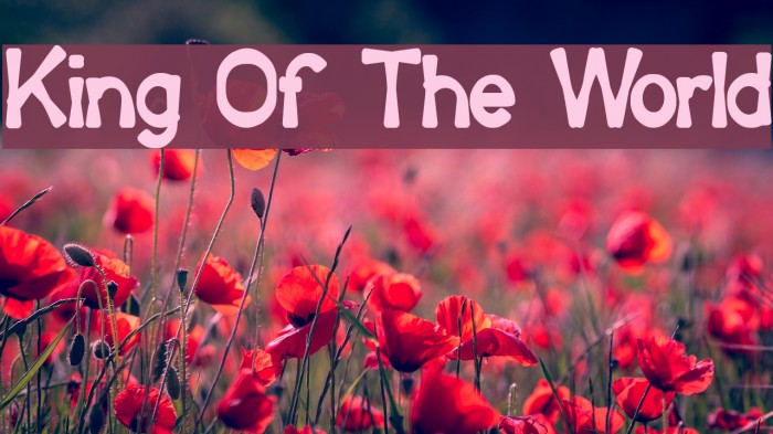 King Of The World Font examples