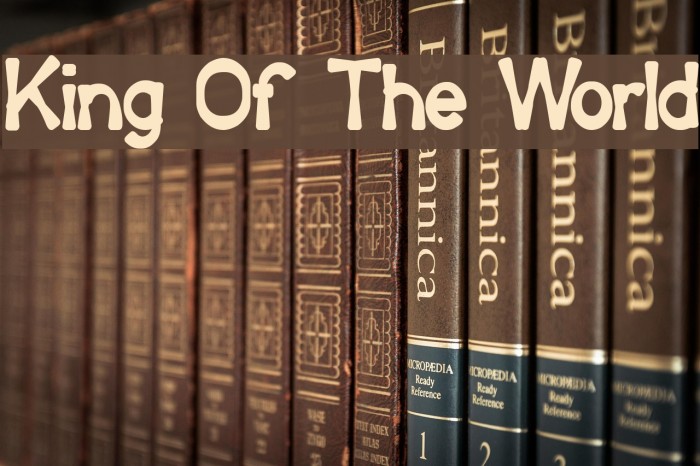 King Of The World Font examples