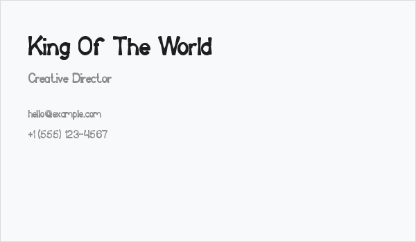 King Of The World Business Card