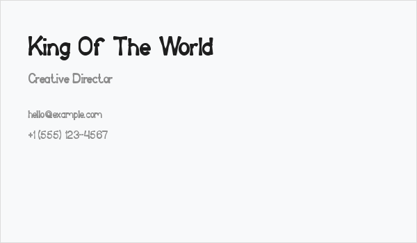 King Of The World Business Card