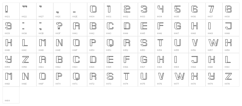 King Regular Character Map