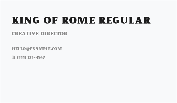 King of Rome Regular Business Card