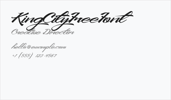 KingCityFreeFont Business Card