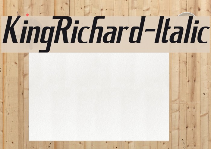 KingRichard-Italic Font examples