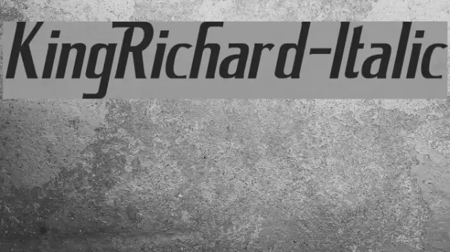 KingRichard-Italic Font examples