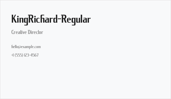 KingRichard-Regular Business Card