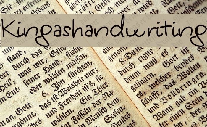 Kingashandwriting Font examples
